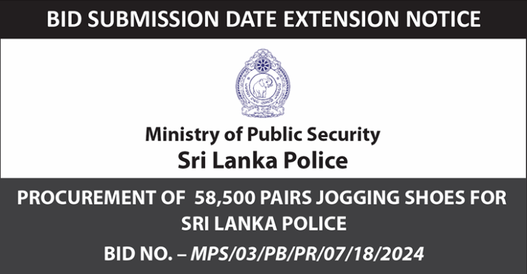 Procurement of 58,500 pairs jogging shoes for Sri Lanka Police